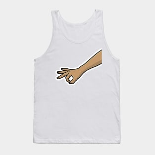 People Hand Gesture for Delicious Food Sticker vector illustration. People hand objects icon concept. Close up hand showing okay, perfect, zero gesture sticker logo design. Tank Top